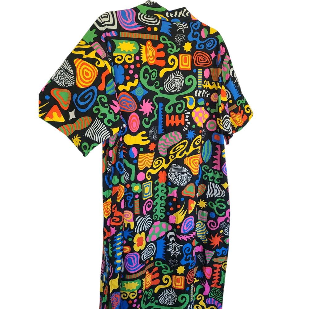 Nooworks Party Mix Leah Work Dress Retro 80s Pop Art Neon Half Zip Size 4(M) - Picture 5 of 5